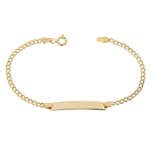 Italian 14k Yellow Gold Engravable Baby ID Cuban Bracelet 5.5" 4mm 1.7 grams
