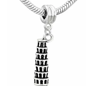 Italy Leaning Tower of Pisa Charm European Bead Compatible for Most European Snake Chain Bracelet