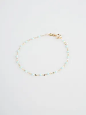 jade bead bracelet - yellow gold
