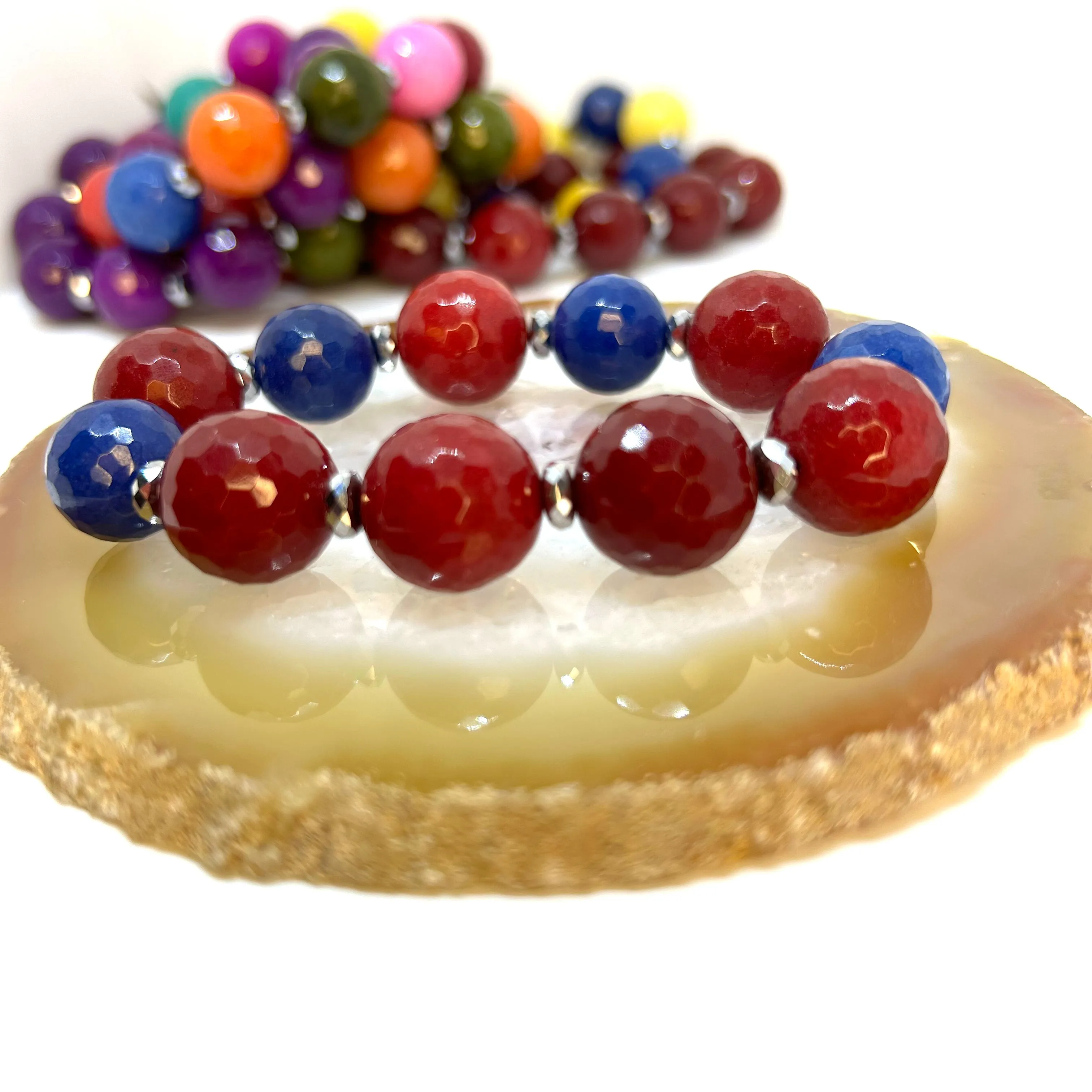 Jade Bracelet- Blue Cherry