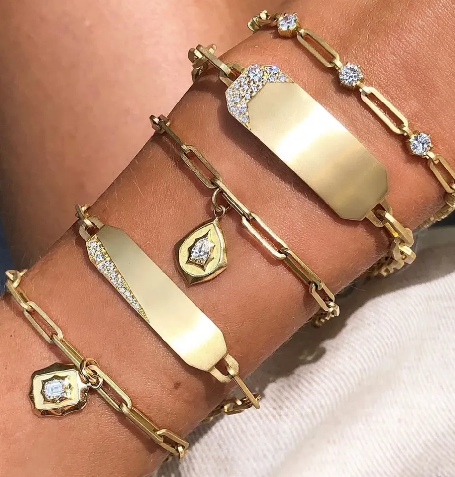 Jade Trau Envoy Paperclip Chain Charm Bracelet