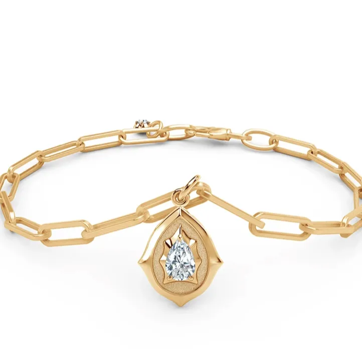 Jade Trau Envoy Paperclip Chain Charm Bracelet