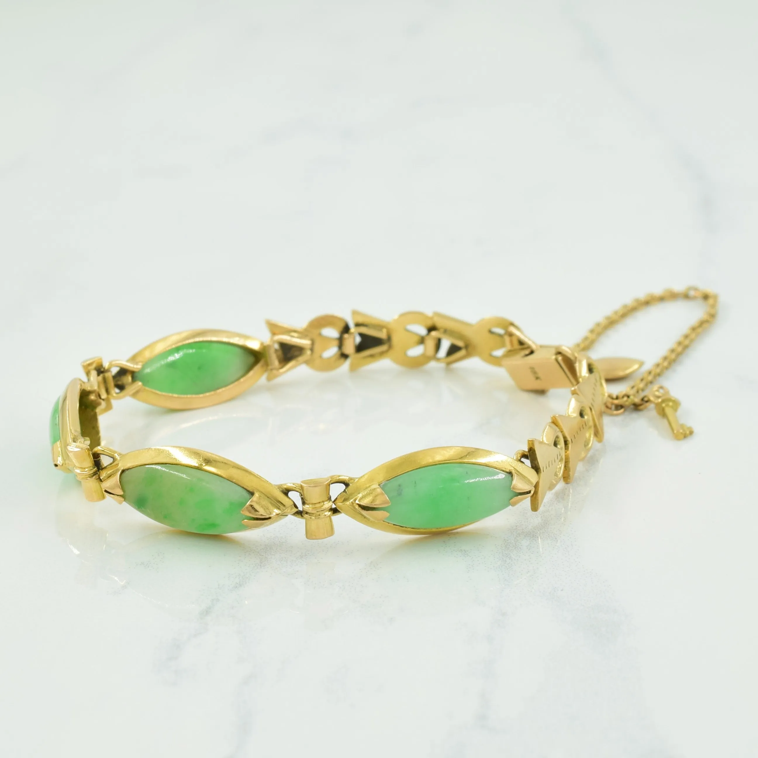 Jadeite Marquise Cabochon Bracelet | 10.00ctw | 7" |