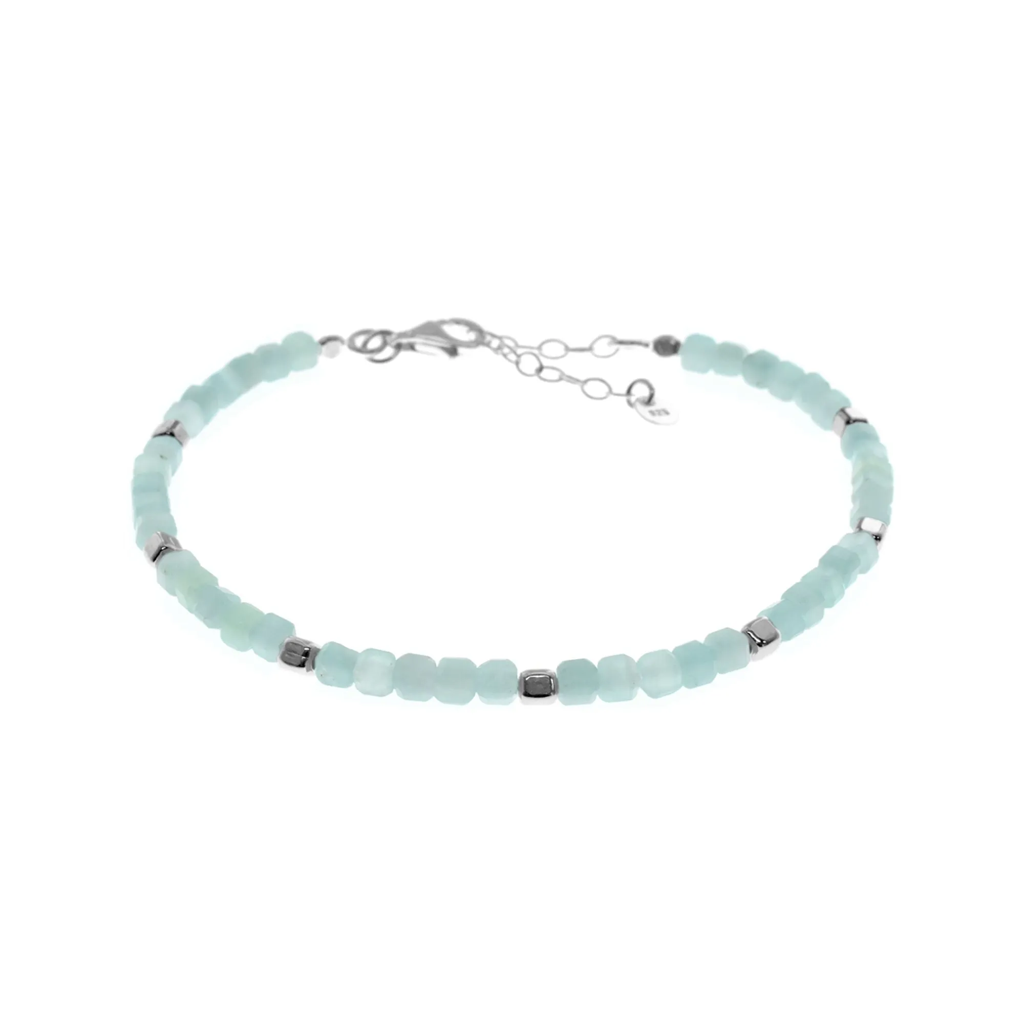 Jaelyn square aquamarine bracelet