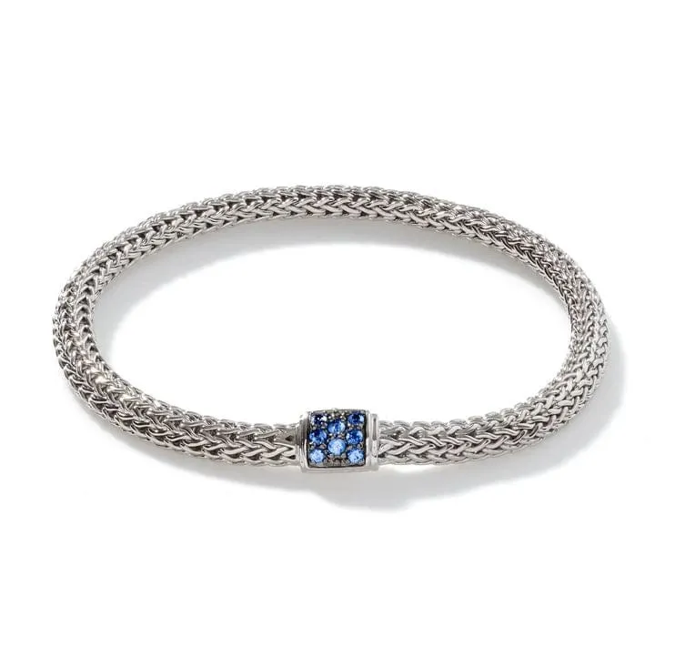 Johh Hardy 5mm Classic Chain Blue Sapphire Silver Bracelet