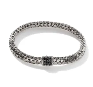 John Hardy 6.5mm Classic Chain Black Sapphire Silver Bracelet