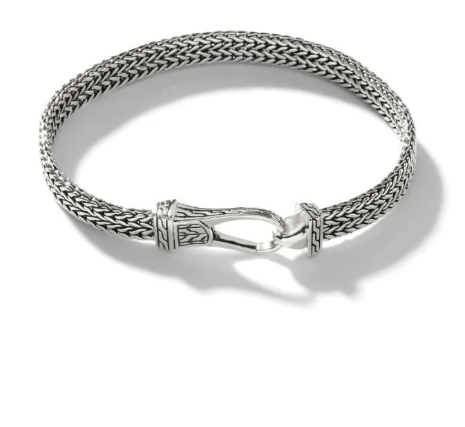 John Hardy Silver Classic Chain Flat Weave Bracelet