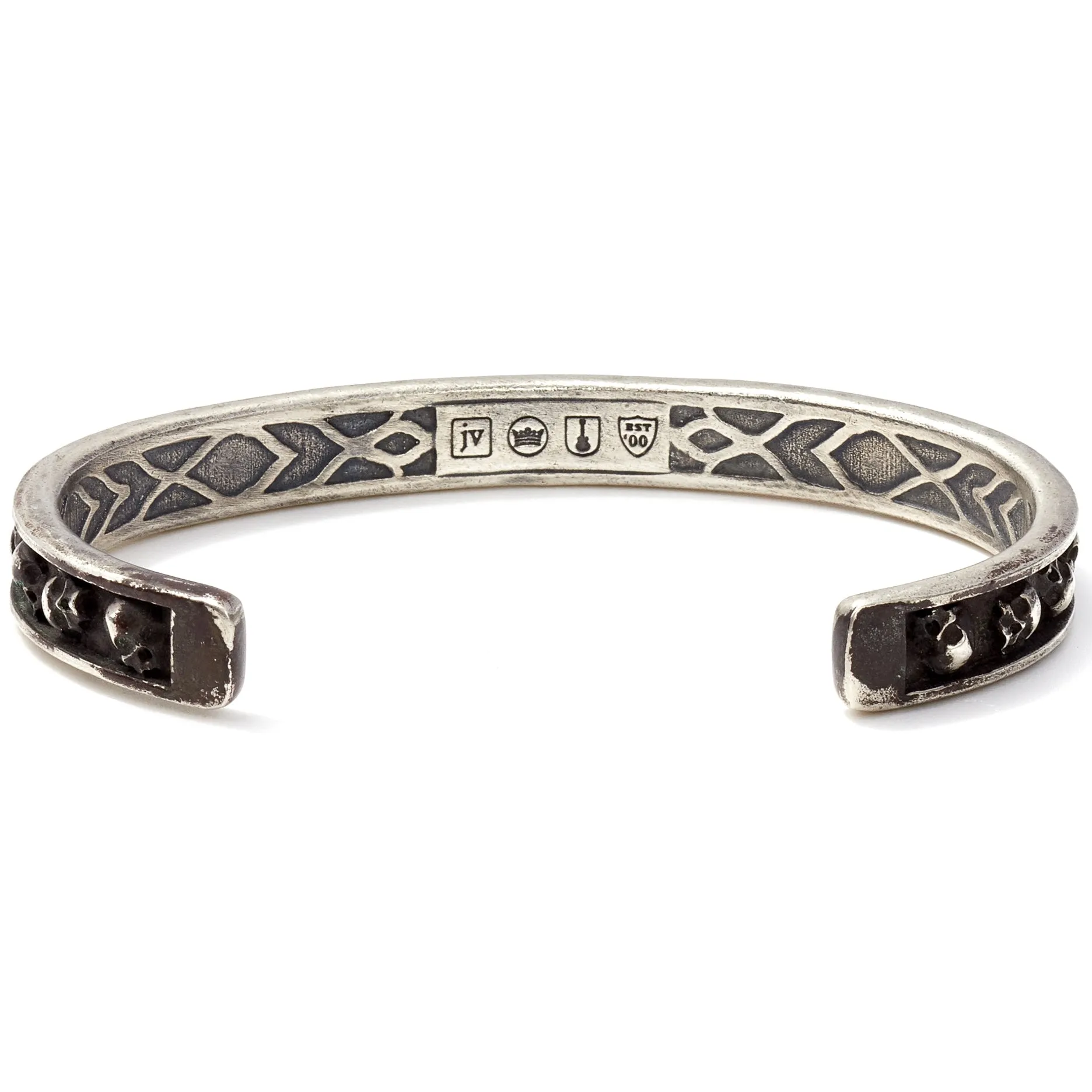 John Varvatos Sterling Silver Skull Cuff