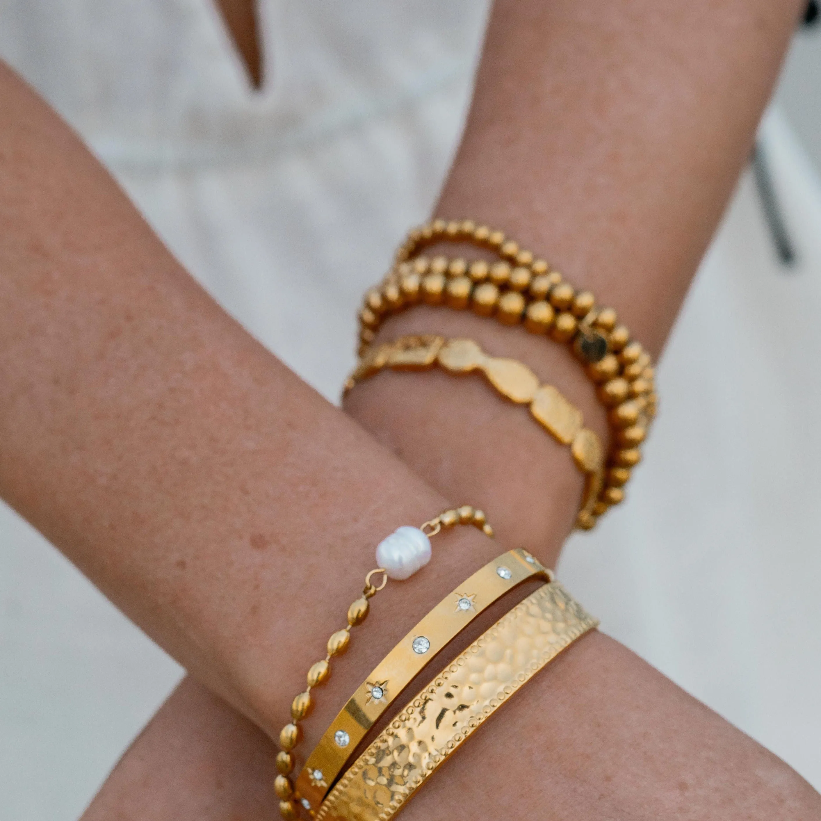 Juvelle | Stainless Steel 18K Gold Plated Cuff Bangle