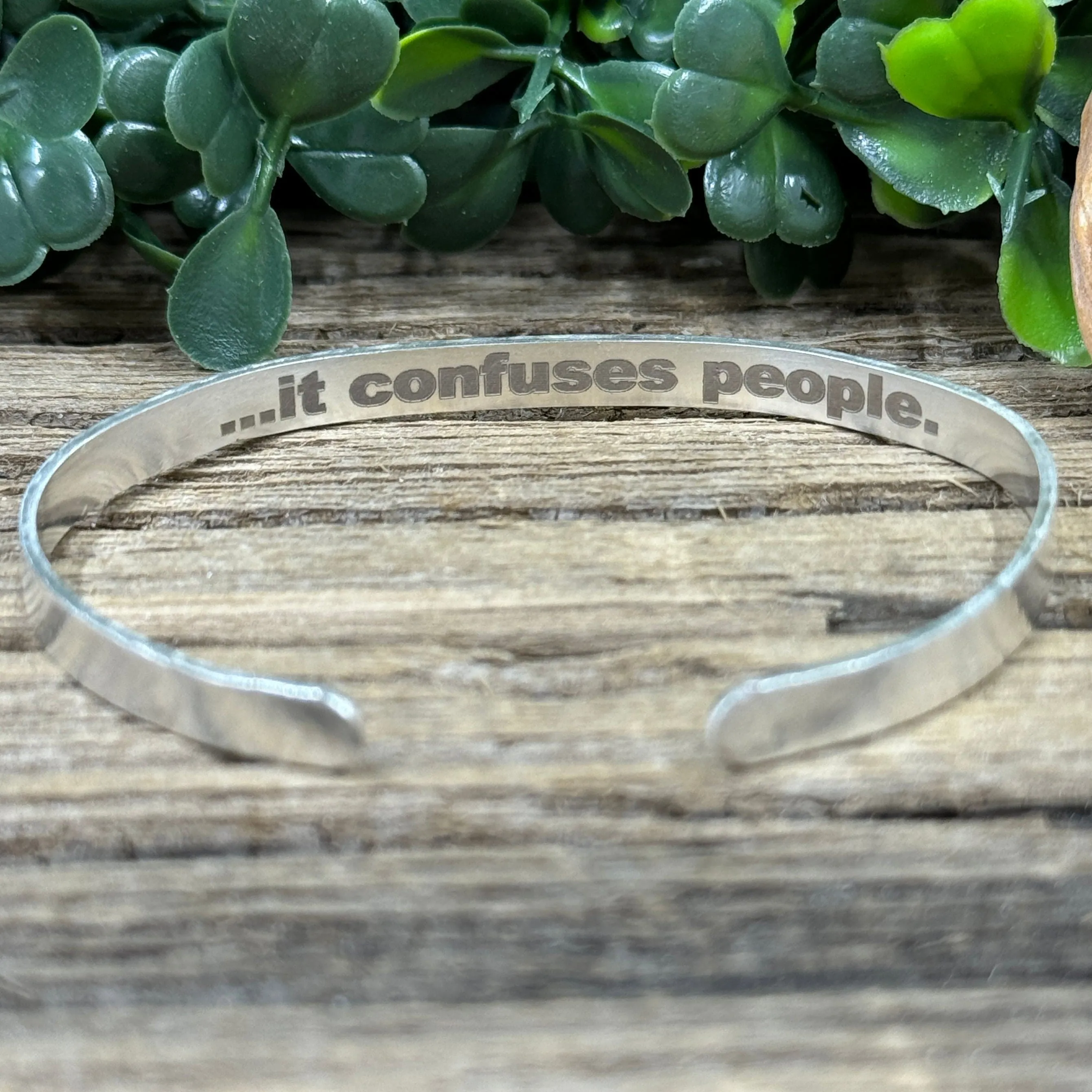 Keep Smiling Halffirmation Bracelet - Sterling Silver Cuff
