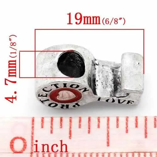 Key Protection Love Charm European Bead Compatible for Most European Snake Chain Bracelet