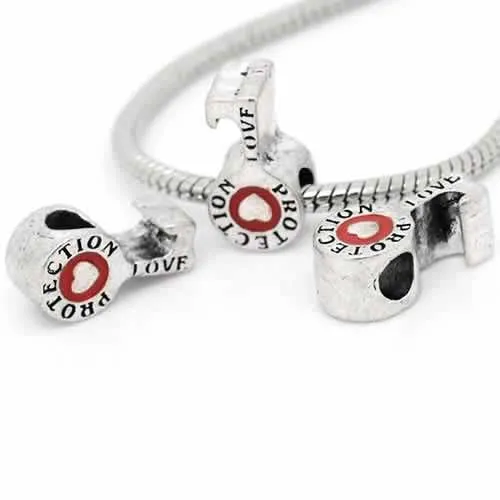 Key Protection Love Charm European Bead Compatible for Most European Snake Chain Bracelet