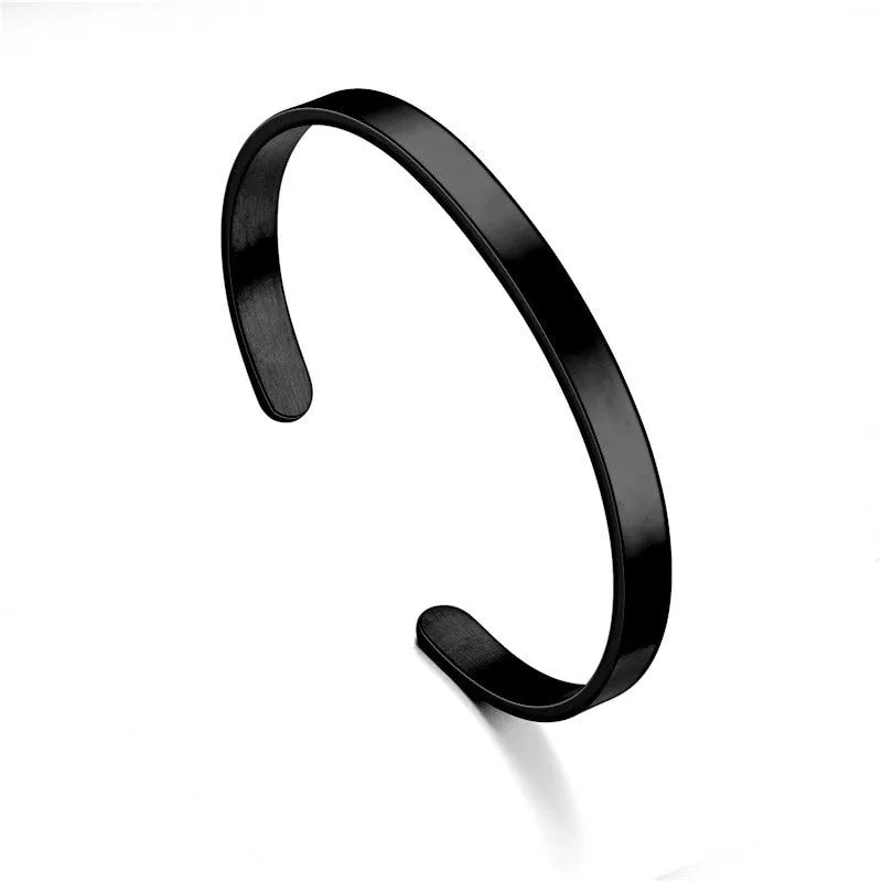Korean Fashion Stainless Steel Cuff Bracelet for Men Couples Matching Charm Bracelet Jewelry Gift Mens Jewellery Pulsera Hombre