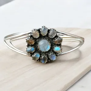 Labradorite Solid 925 Sterling Silver Cuff Bracelet