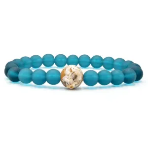 Lake Erie Stones & Shells   Peacock Blue Glass