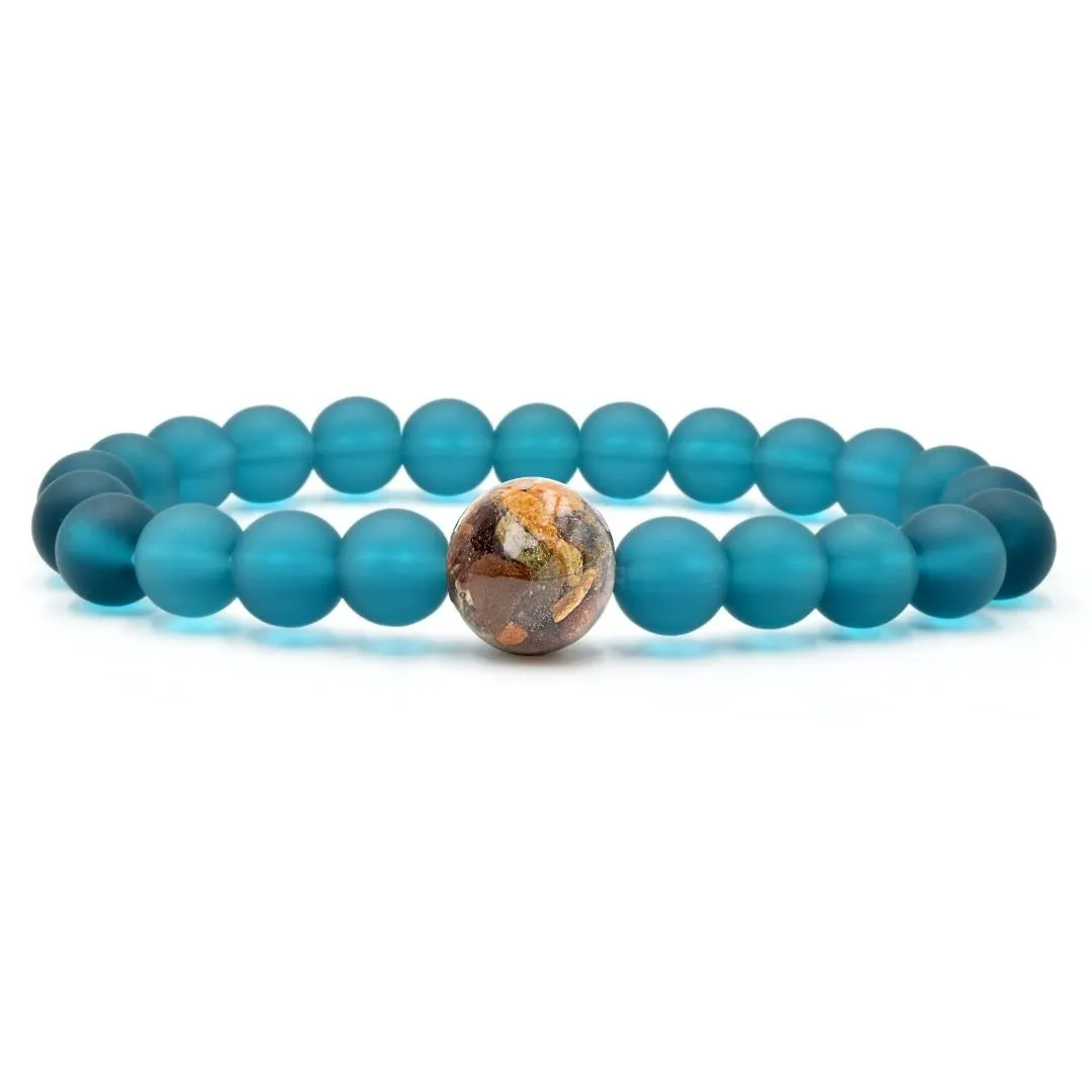 Lake Superior Stones   Peacock Blue Glass