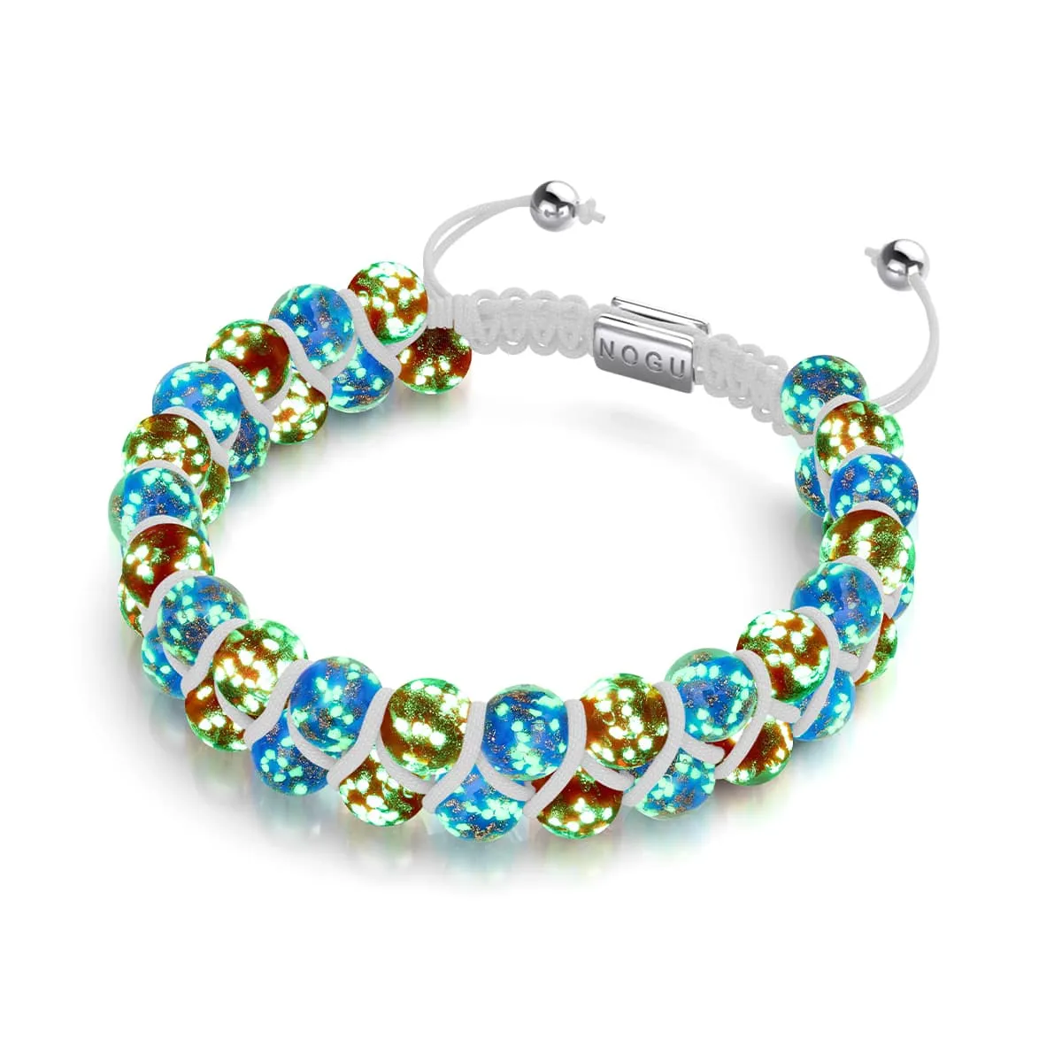 Land of the Free | Cobalt x Crimson | Double Firefly Glass Bracelet