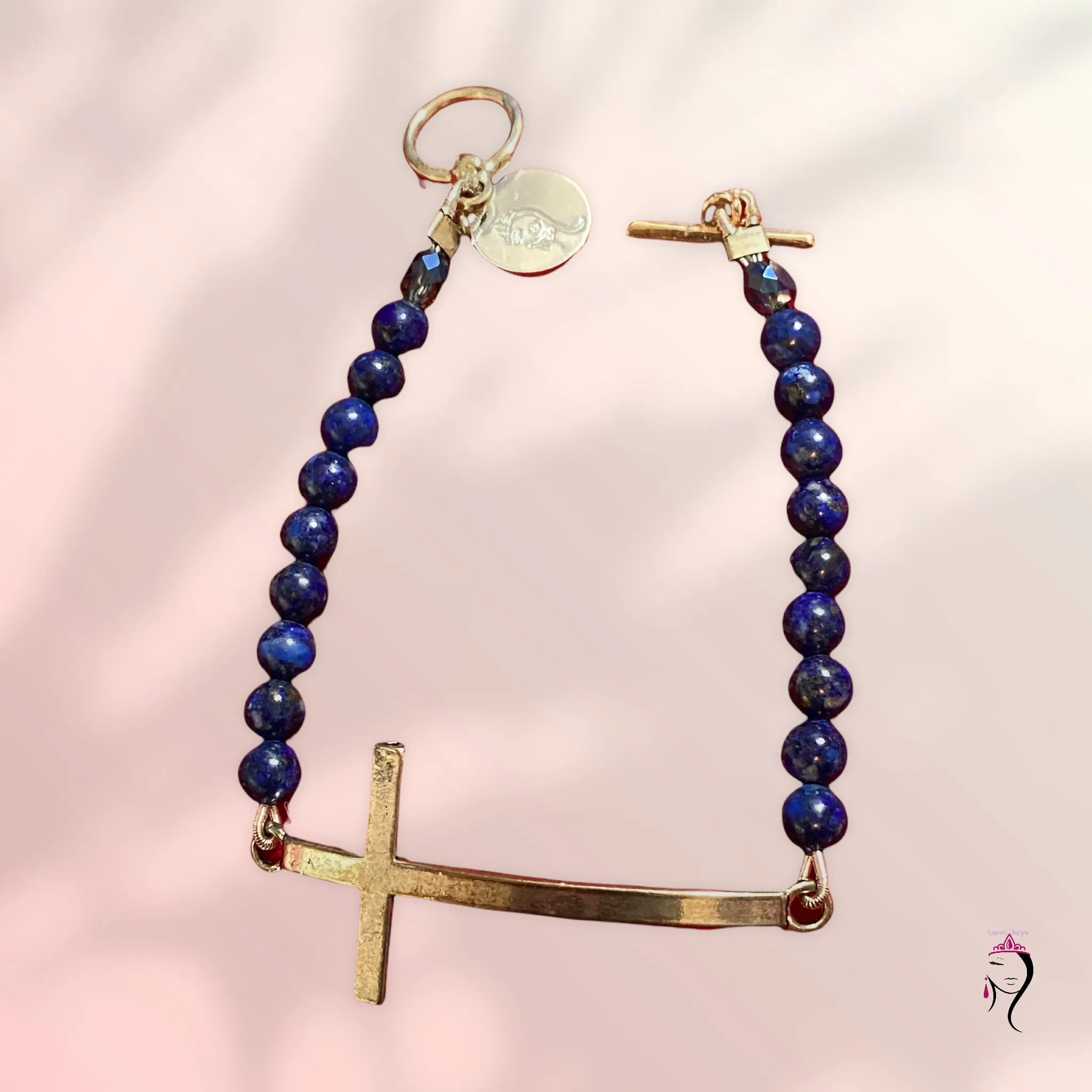 Lapis Lazuli Cross Bracelet. #21005