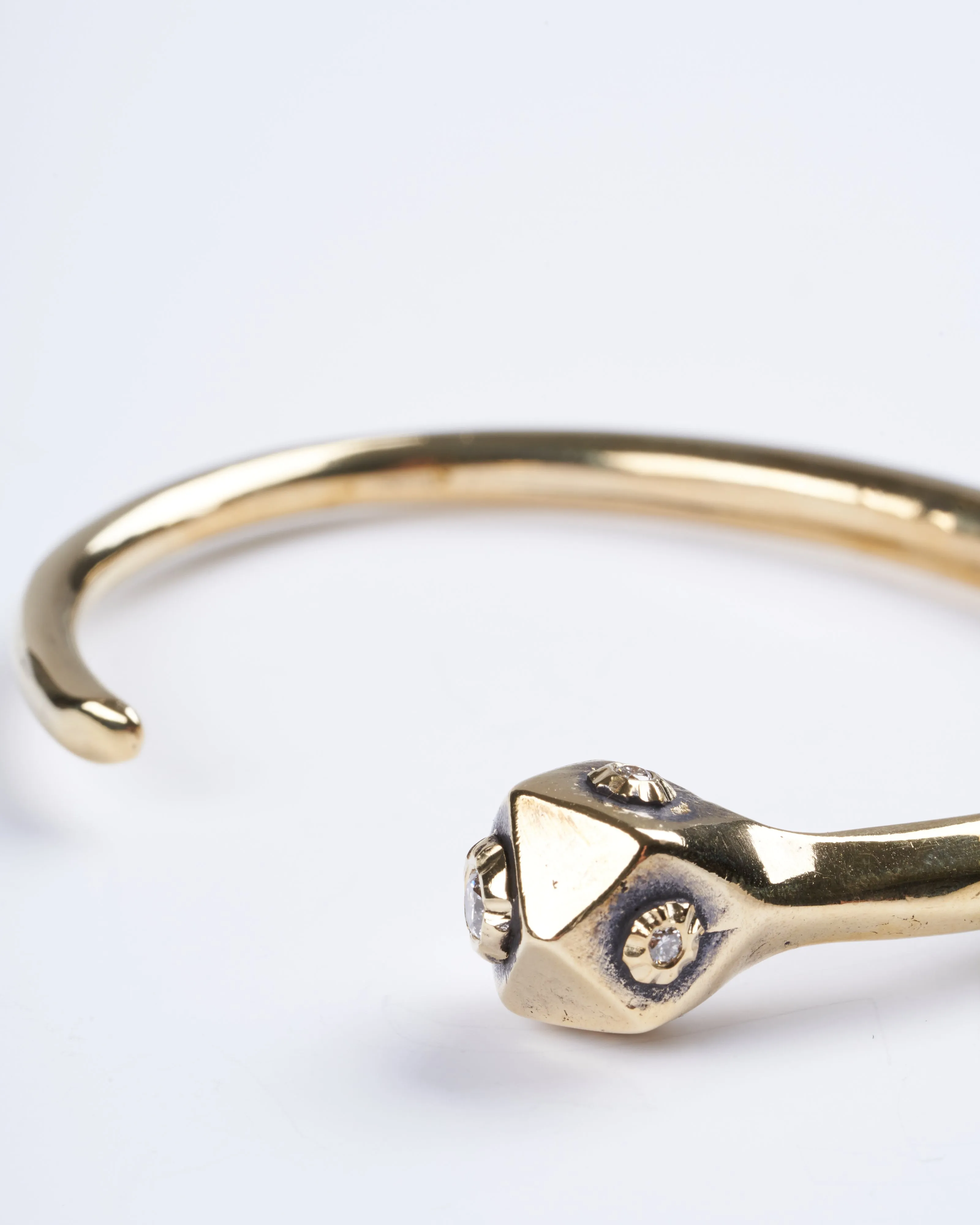 large snakehead cuff - bronze