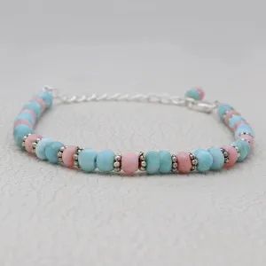 Larimar & Pink Opal Beads Bracelet