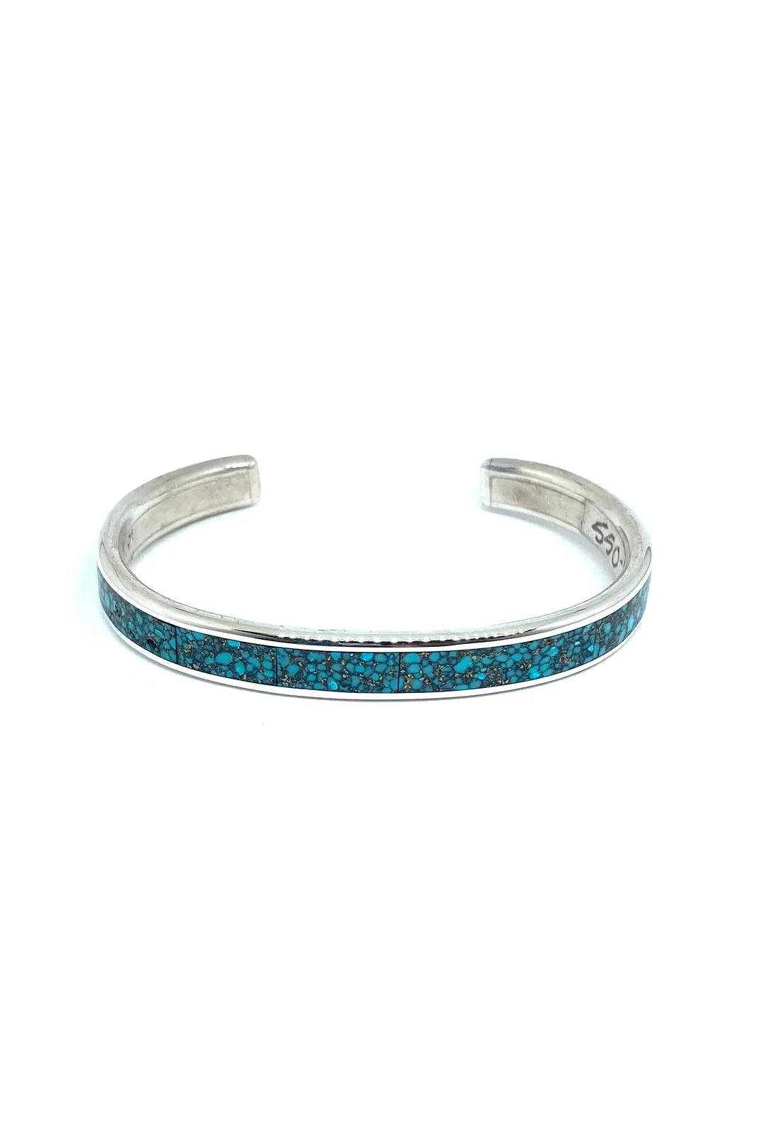 Larry Loretto Turquoise Inlay Navajo Cuff