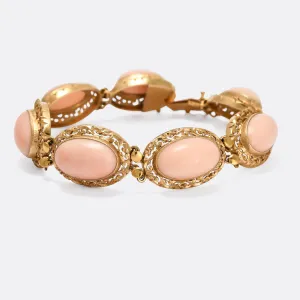 Late Victorian Angelskin Coral Bracelet