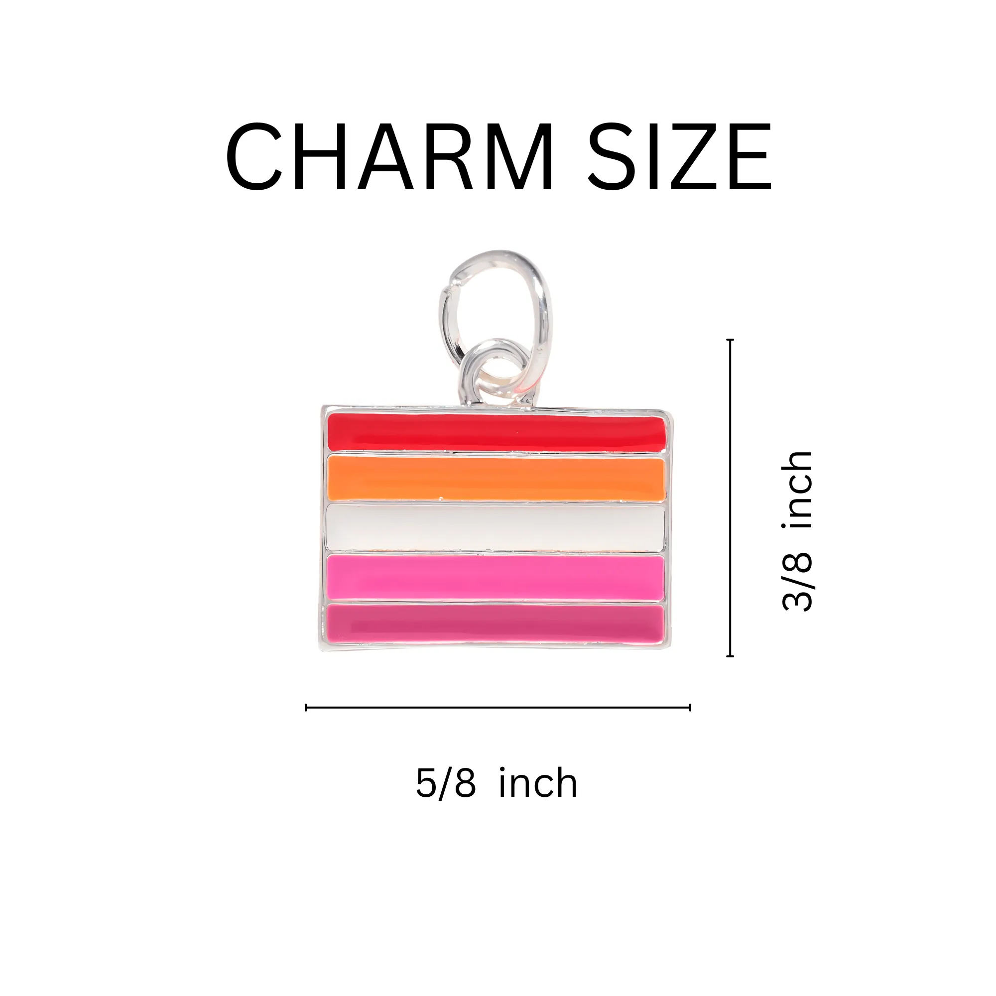 Lesbian Sunset Flag Chunky Charm Bracelets