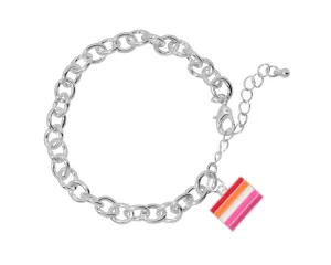 Lesbian Sunset Flag Chunky Charm Bracelets