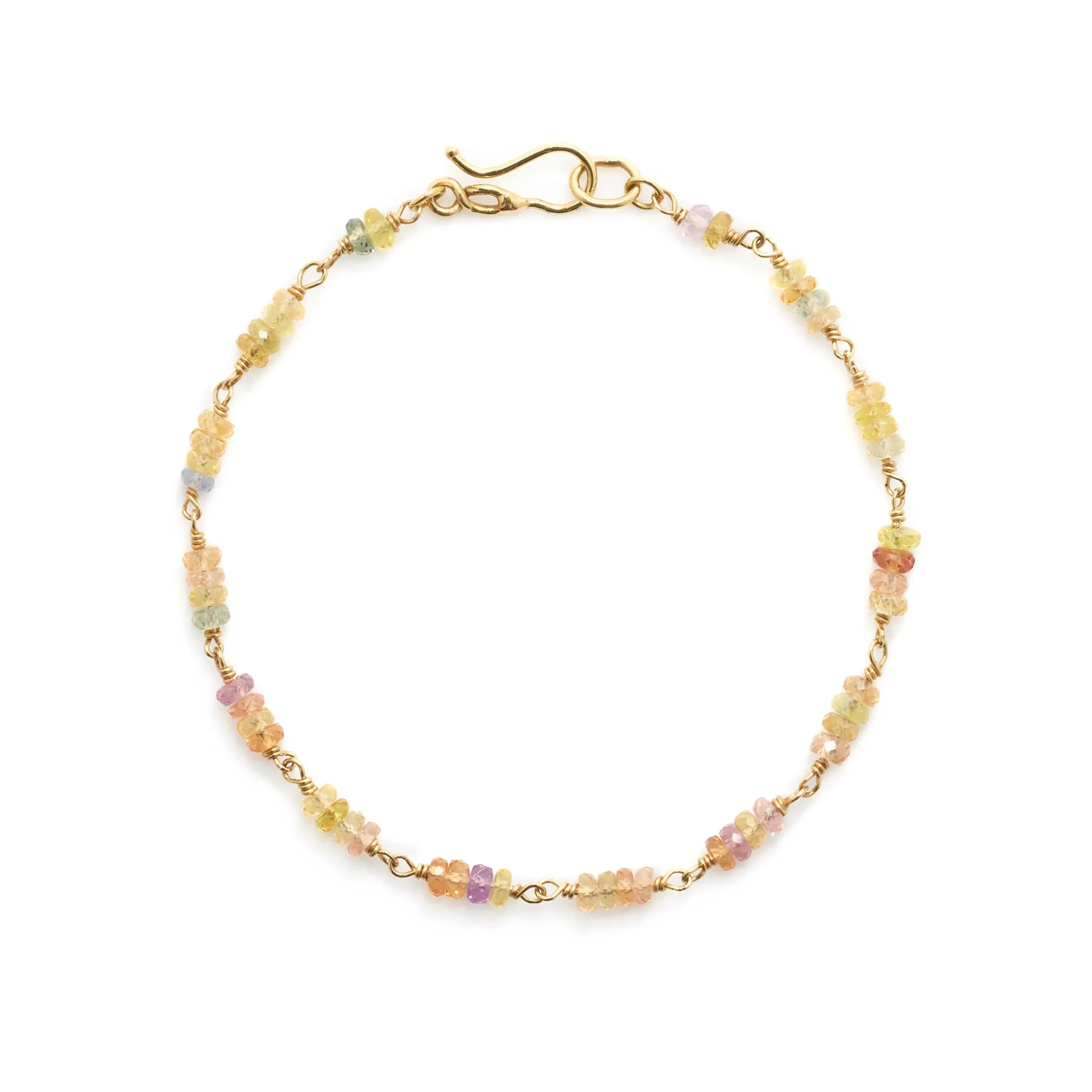 Light Mixed Sapphire Bead Bracelet