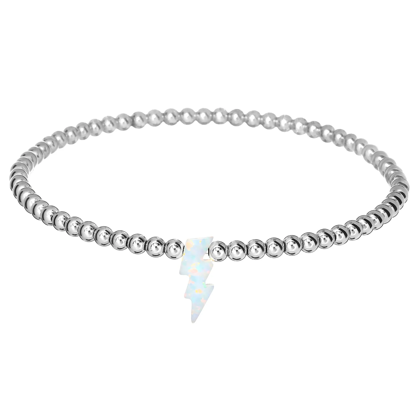 LIGHTING BOLT | Opal Charm and 14K Gold Filled Beads Bracelet