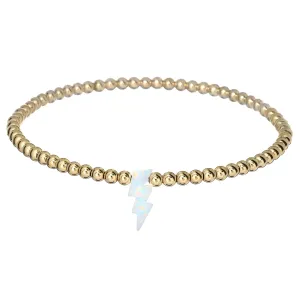 LIGHTING BOLT | Opal Charm and 14K Gold Filled Beads Bracelet