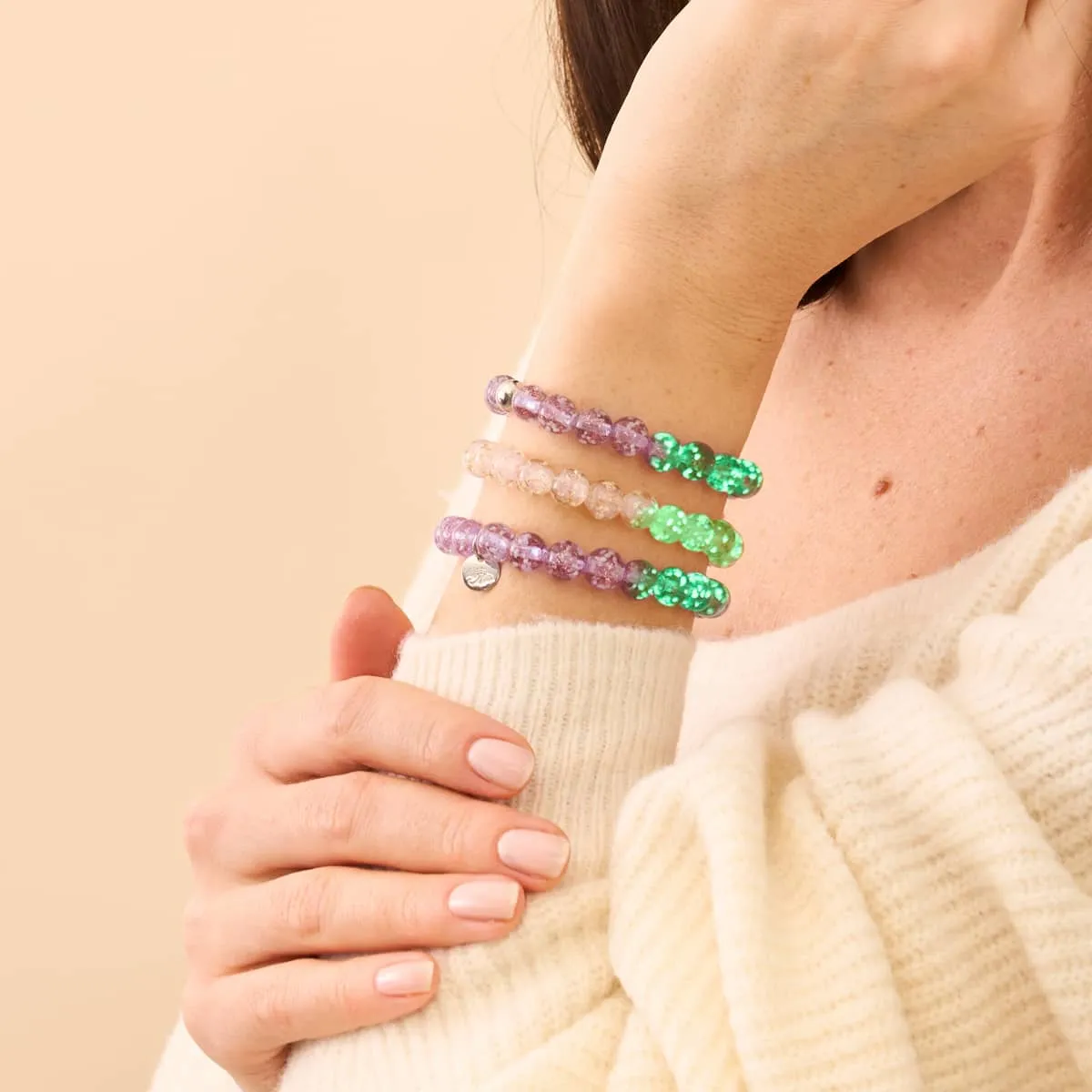 Lilac | .925 Sterling Silver | Firefly Glass Bracelet