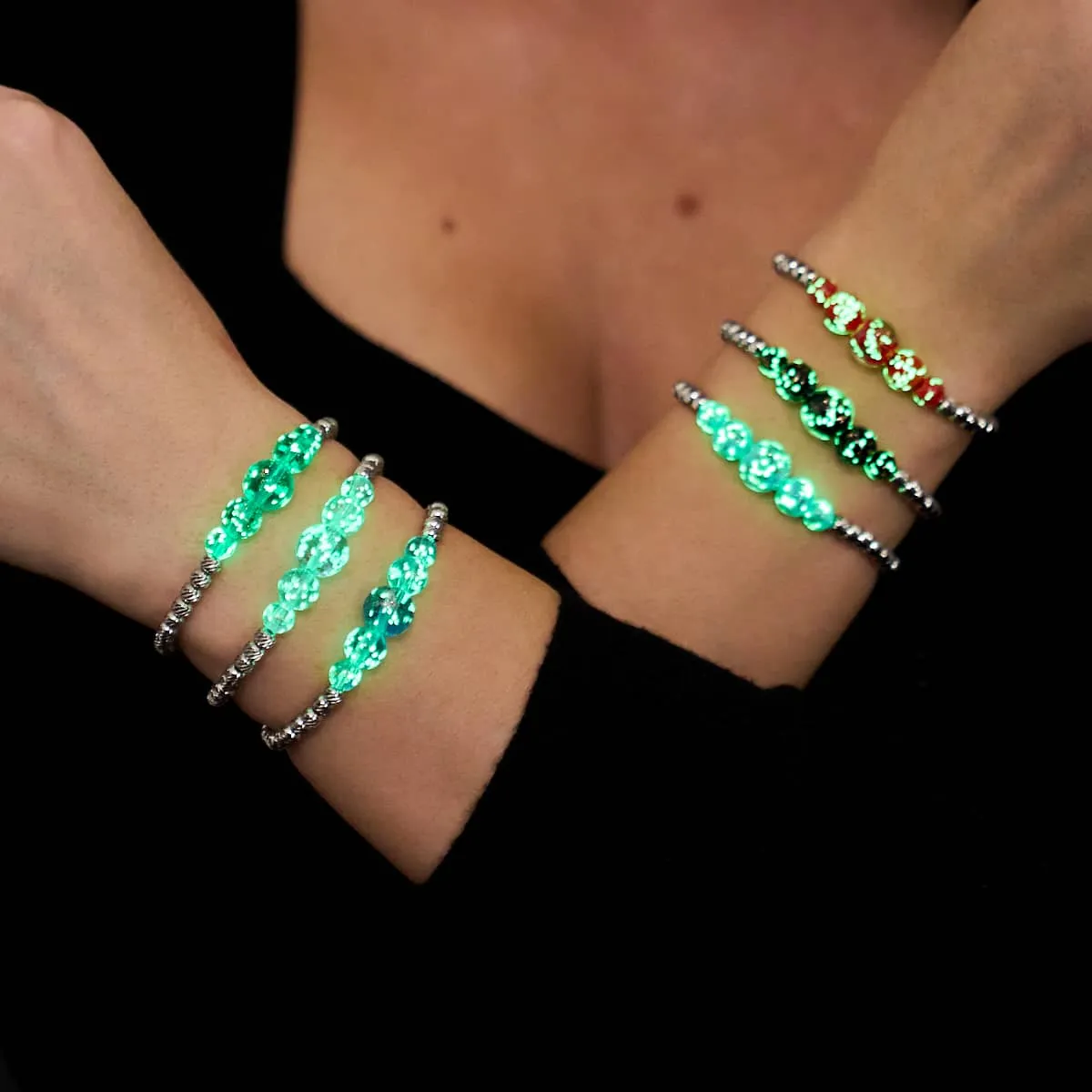 Lilac | Silver | Firefly Glass Cascade Bracelet