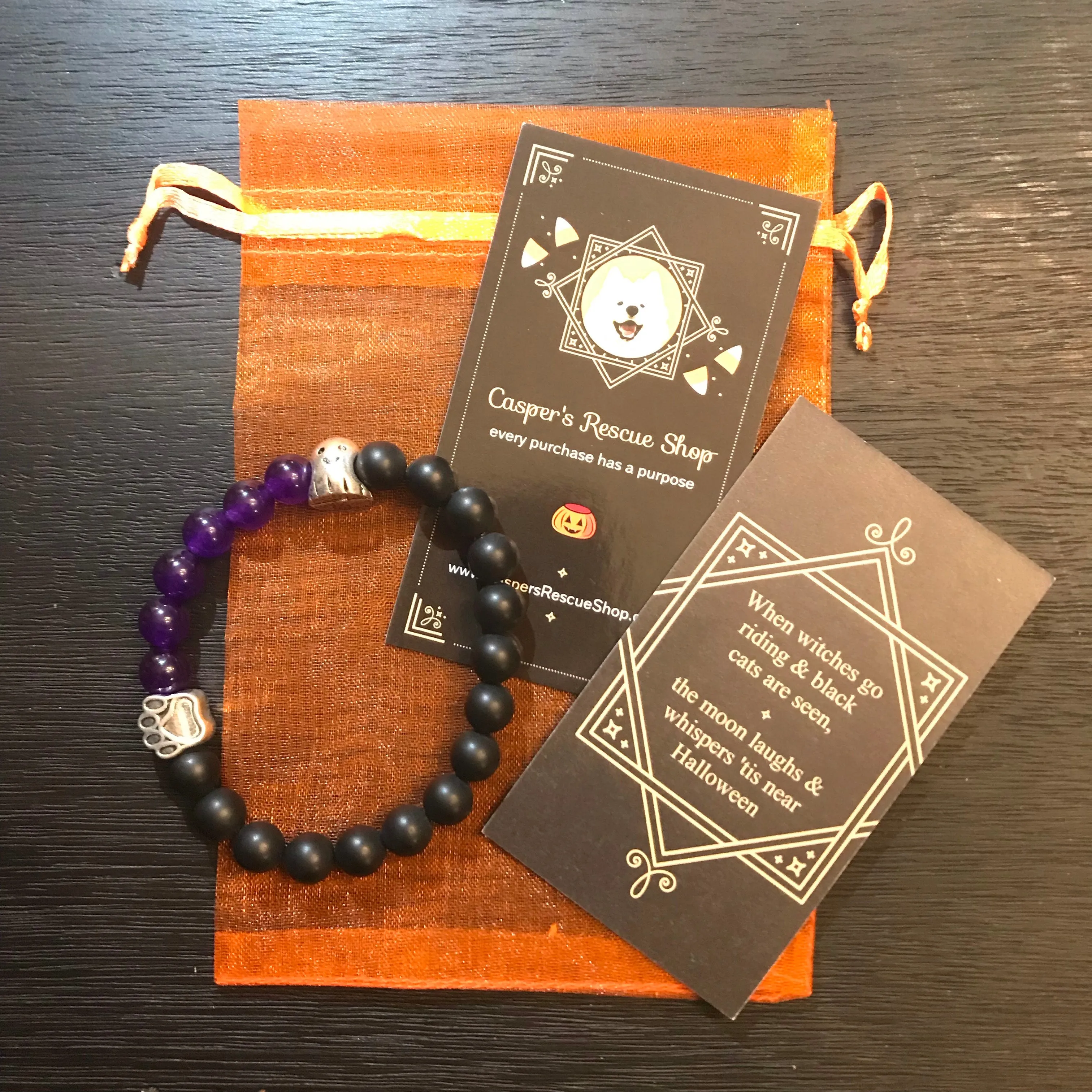 Limited Edition Ghost Halloween Paw Bracelet