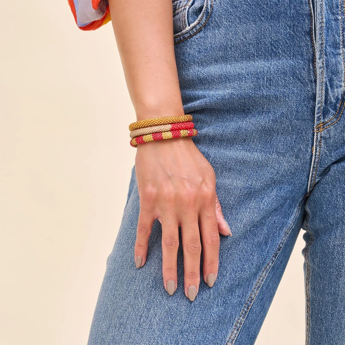 Lines in the Sand | Himalayan Glass Bead Bracelet