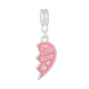 Little Sister Heart European European Bead Compatible for Most European Snake Chain Charm Bracelet