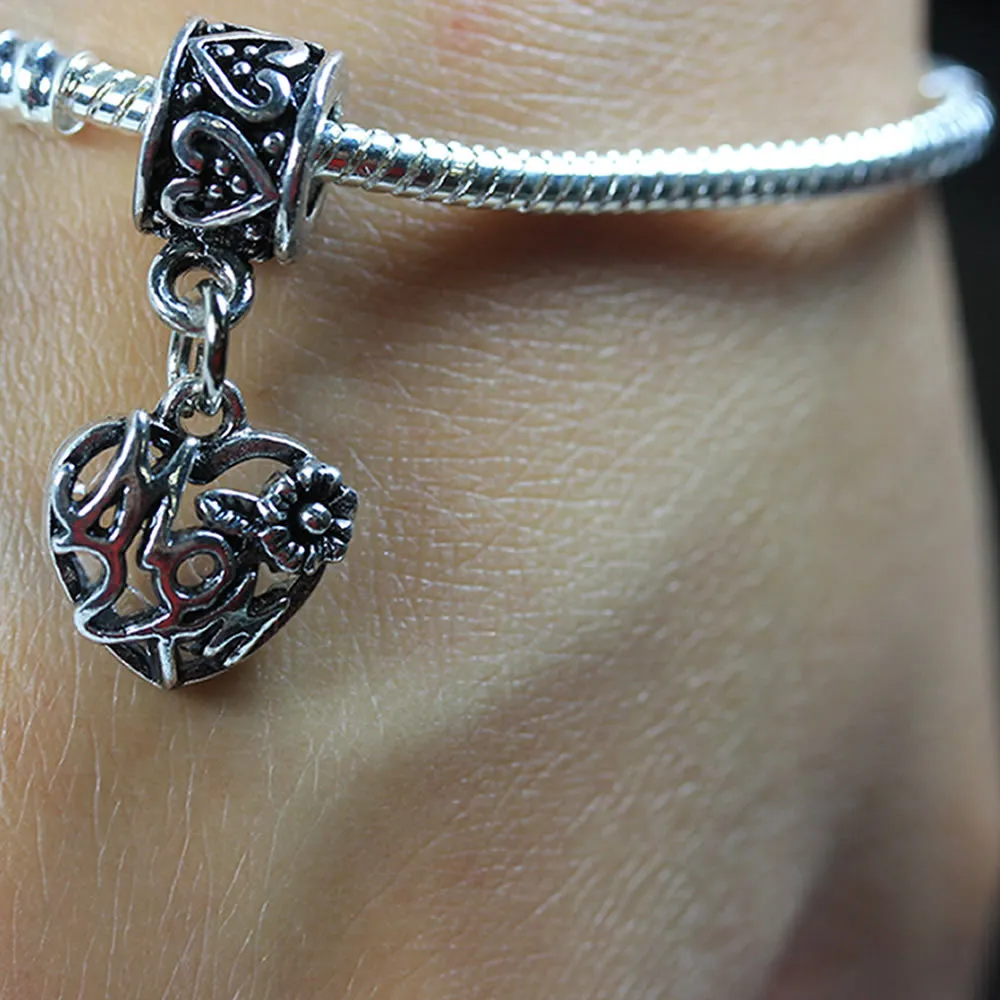 Love Mom European Bead Compatible for Most European Snake Chain Bracelet