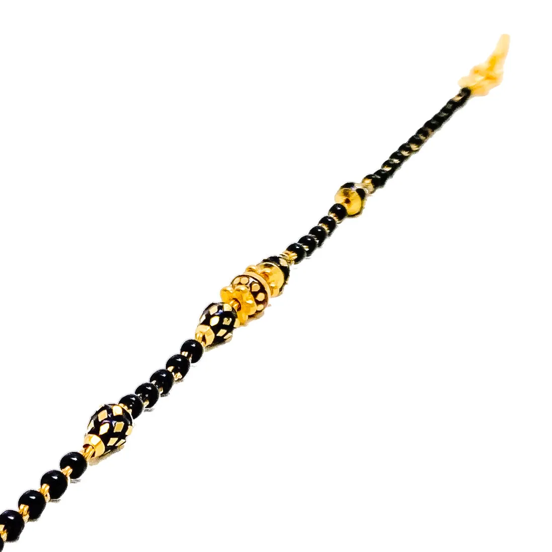 Luminous Lightweight 22k Gold Black Bead Bracelet