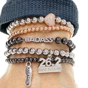 Marathon 26.2 Badass Stack Of Beaded Bracelets