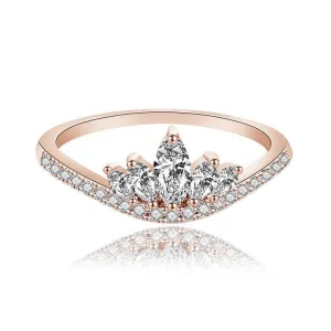 Marquise shaped Moissanite Diamond ring, Rose gold Engagement Ring, unique Cluster engagement ring, wedding Promise gift for women