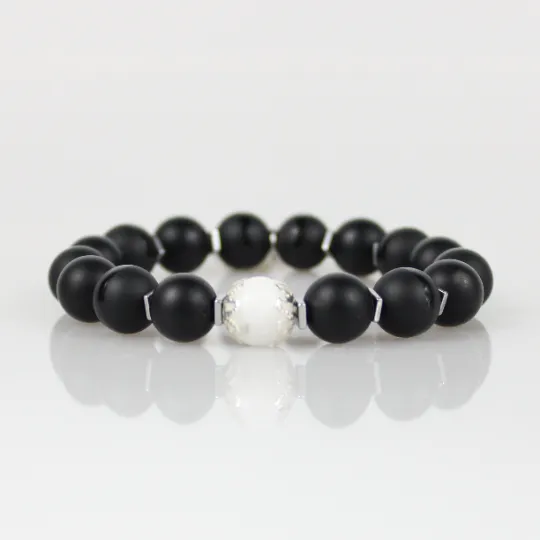 Masonic Black Bead Bracelet