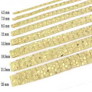 Men's Solid 14k Yellow Gold Nugget Link Bracelet 8"-8.5" 21.5mm 62.5 grams