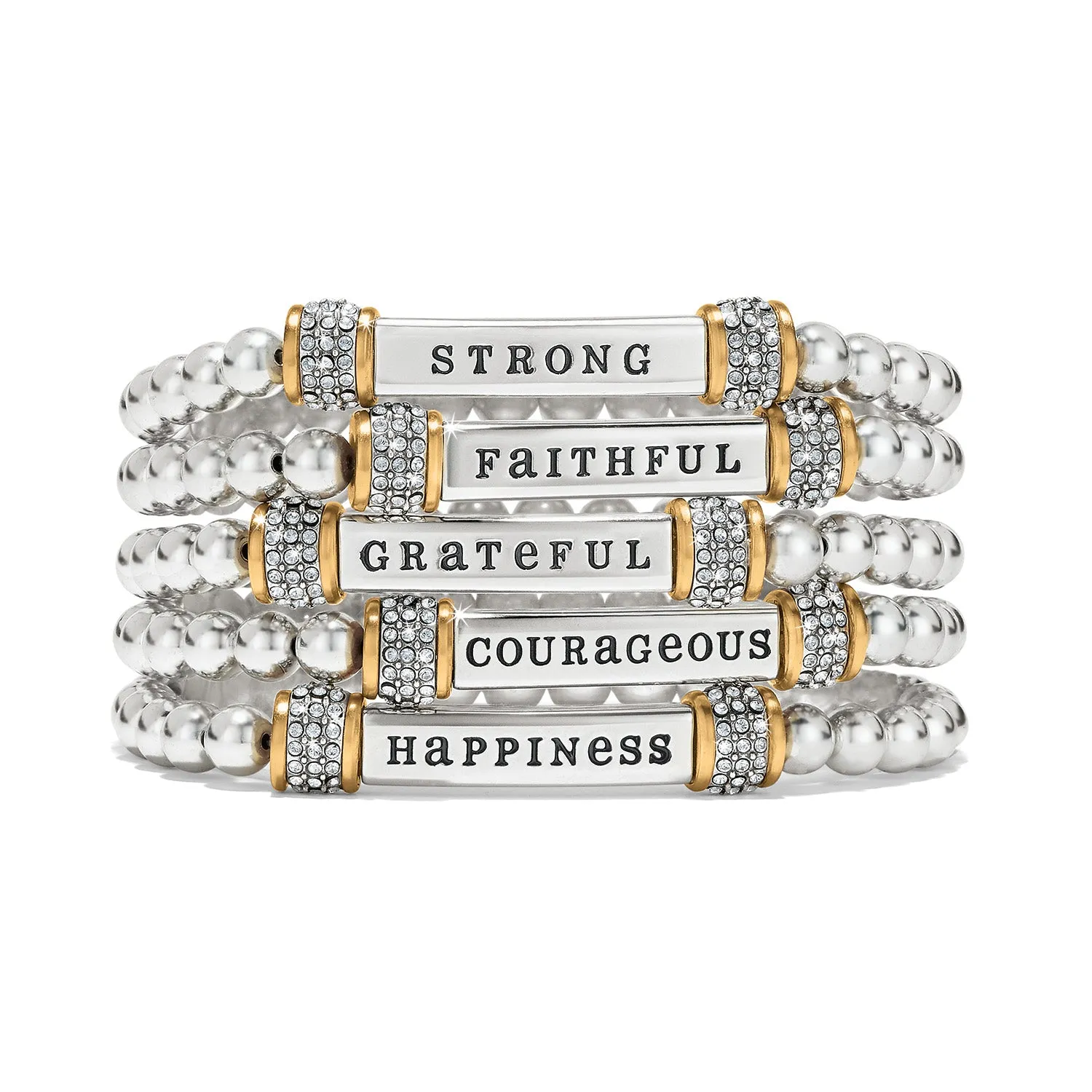 Meridian Faithful Two Tone Stretch Bracelet - JF0188