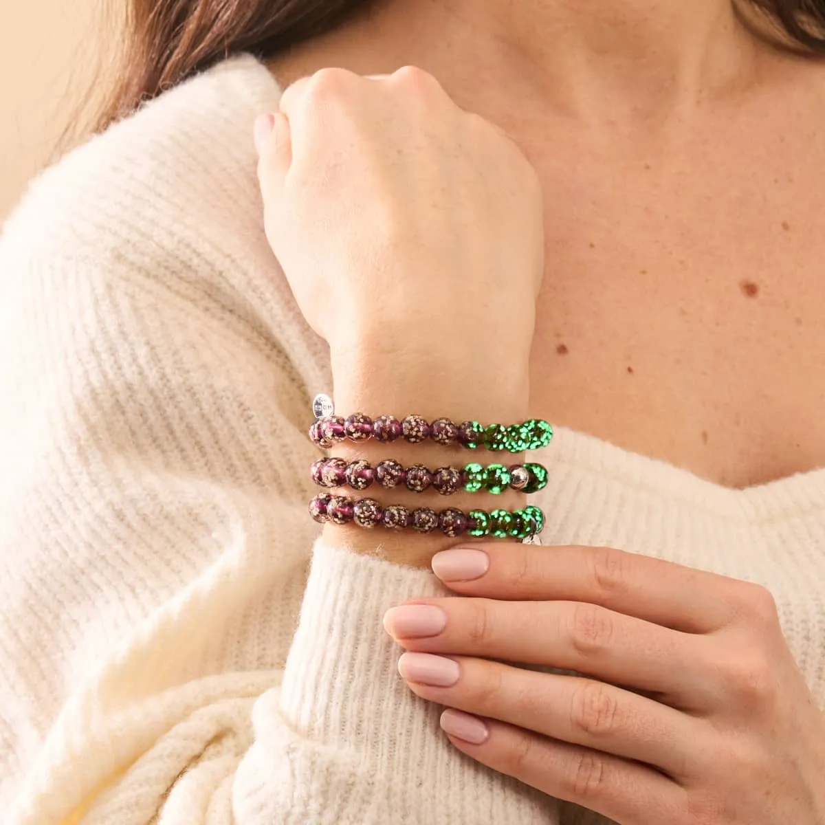 Merlot | .925 Sterling Silver | Firefly Glass Bracelet