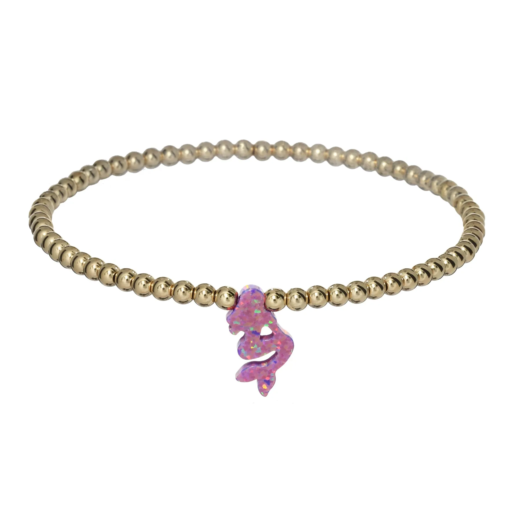 MERMAID | Opal Charm and 14K Gold Filled Beads Bracelet