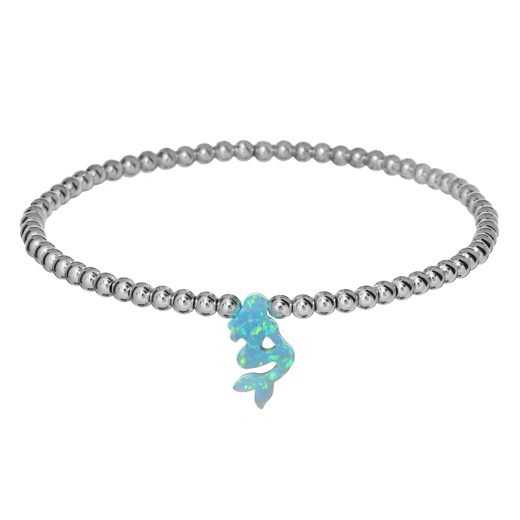 MERMAID | Opal Charm and 14K Gold Filled Beads Bracelet