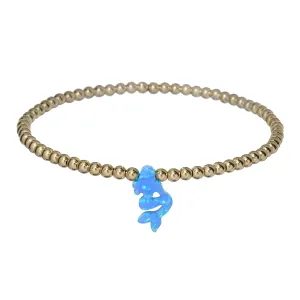 MERMAID | Opal Charm and 14K Gold Filled Beads Bracelet