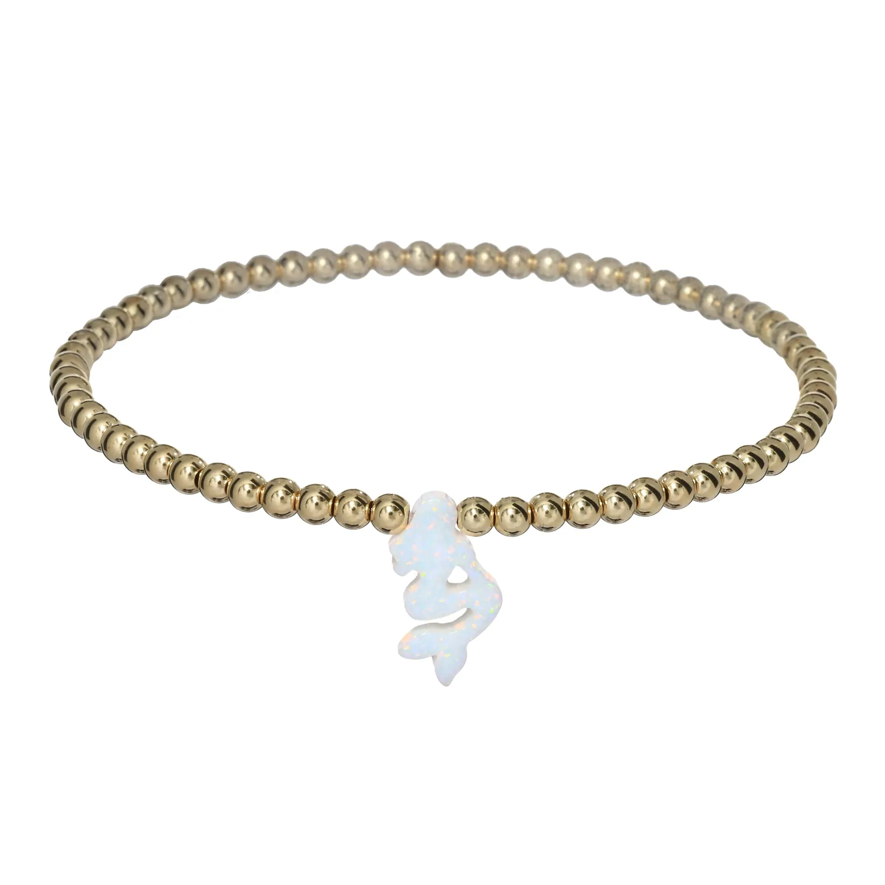 MERMAID | Opal Charm and 14K Gold Filled Beads Bracelet