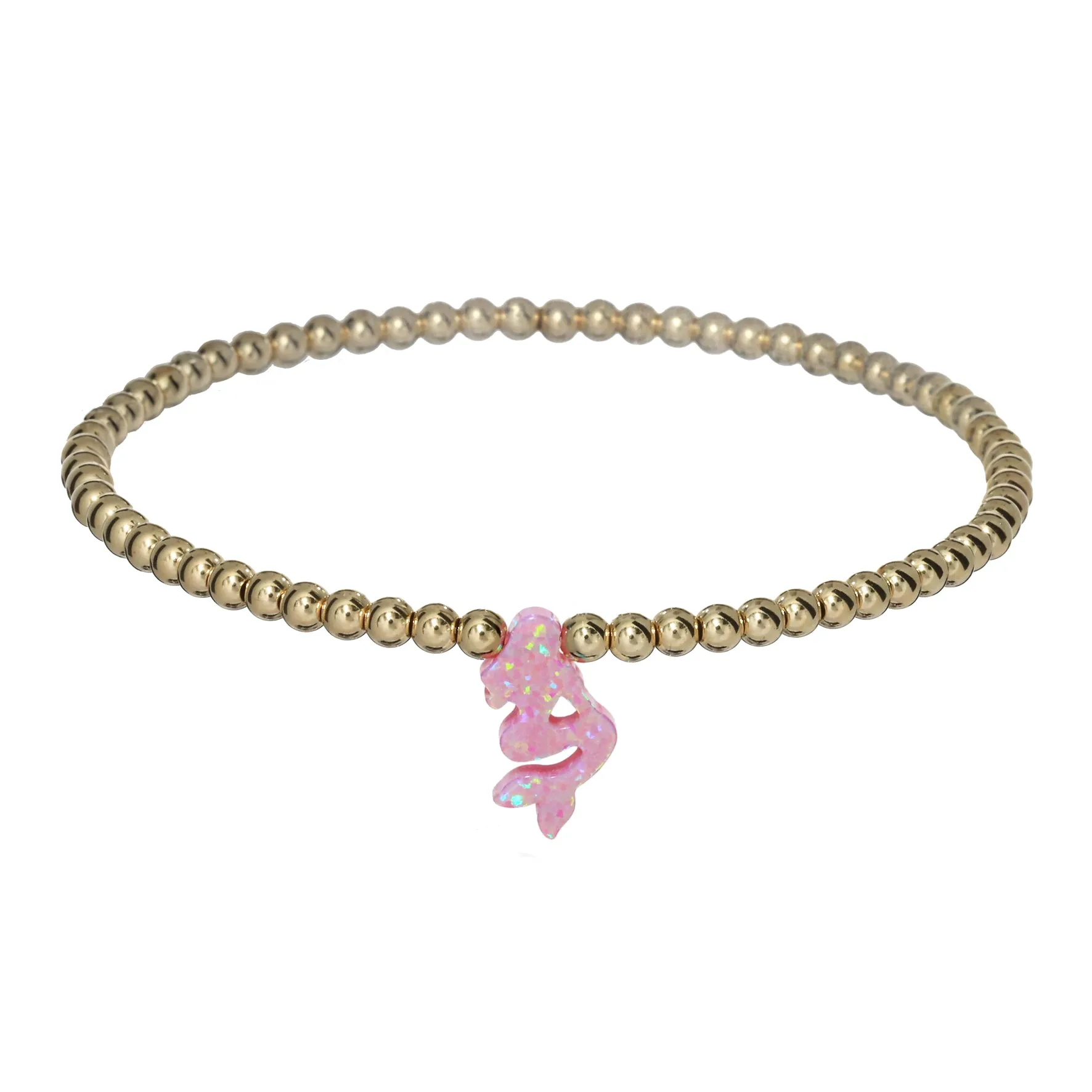 MERMAID | Opal Charm and 14K Gold Filled Beads Bracelet