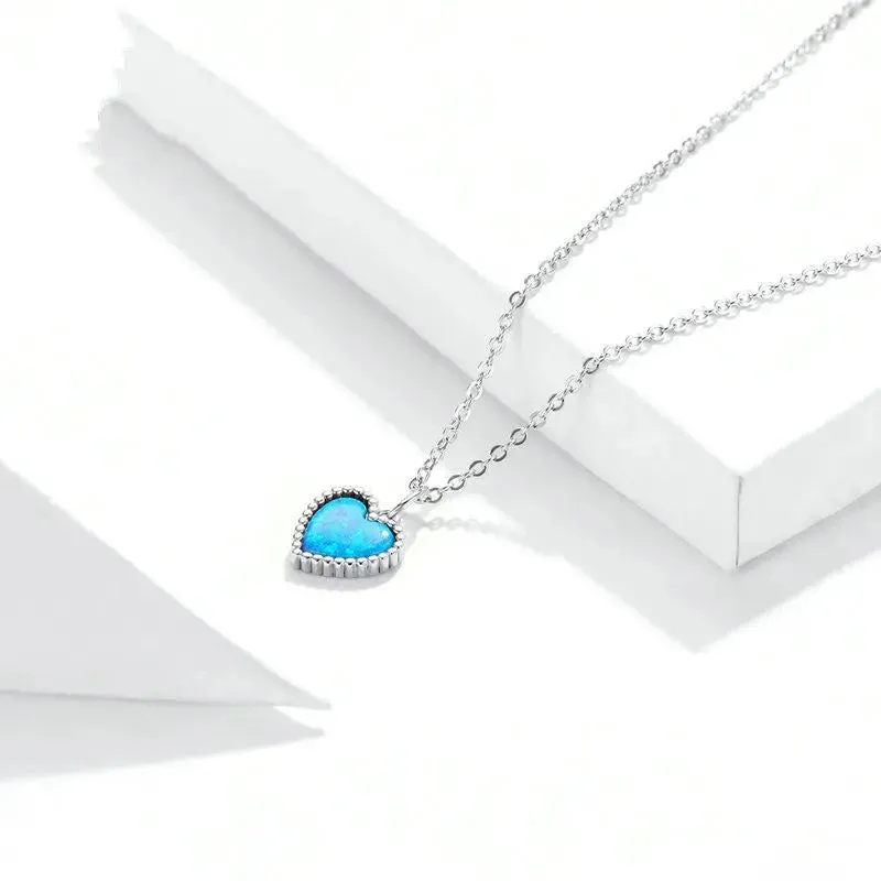 Midnight Blue Heart Necklace
